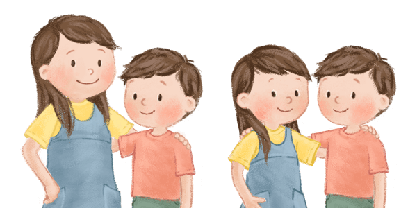 El niño 1 es mayor que el niño 2 example